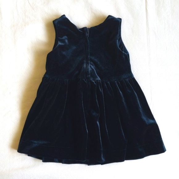 joe fresh navy crushed velvet dress with matching leggings 3-6 months baby girl - Picture 6 of 8